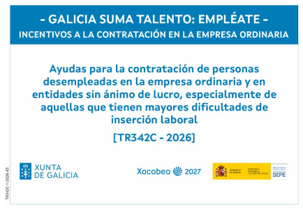 Galicia Suma Talento: Emprégate - Incentivos á contratación na empresa ordinaria