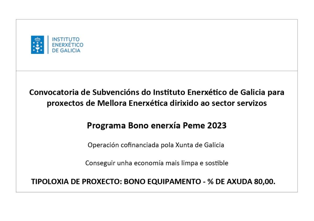 Instituto Enerxético de Galicia - Programa Bono enerxía Peme